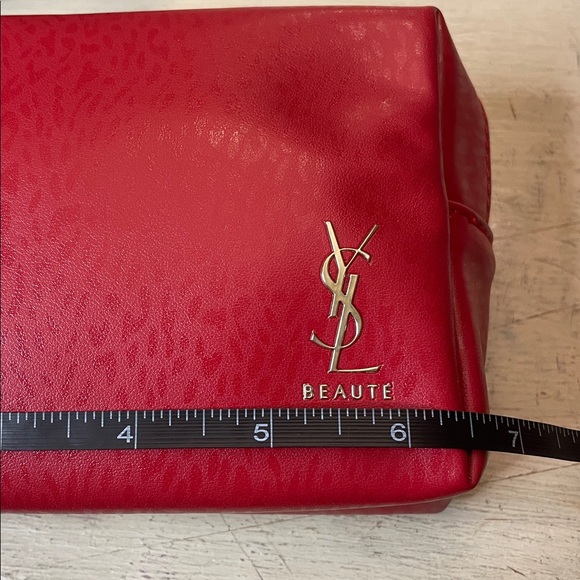 NIB Yves St. Laurent Beaute red cosmetic pouch - Picture 12 of 16